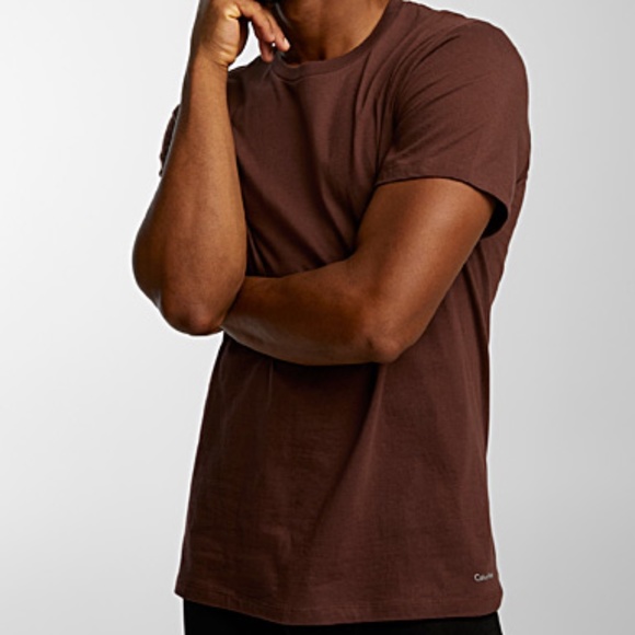 Calvin Klein brown classic crew neck cotton tee NWT - Picture 1 of 5